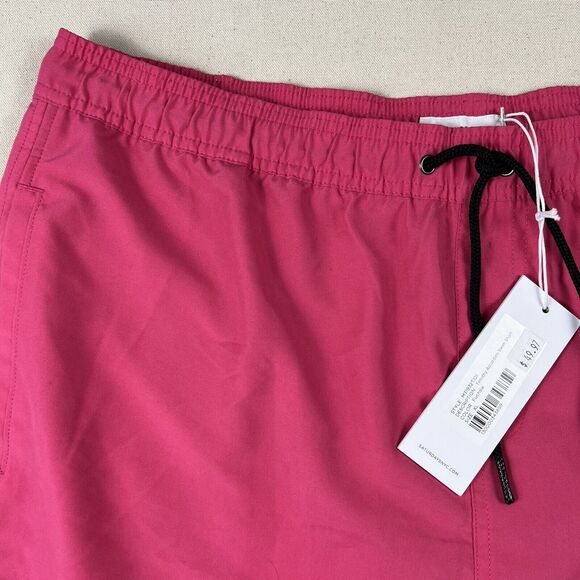 Saturdays NYC Timothy Accordion Swim Short Men’s XL Fuchsia 6.5” Inseam Lined - Picture 3 of 16